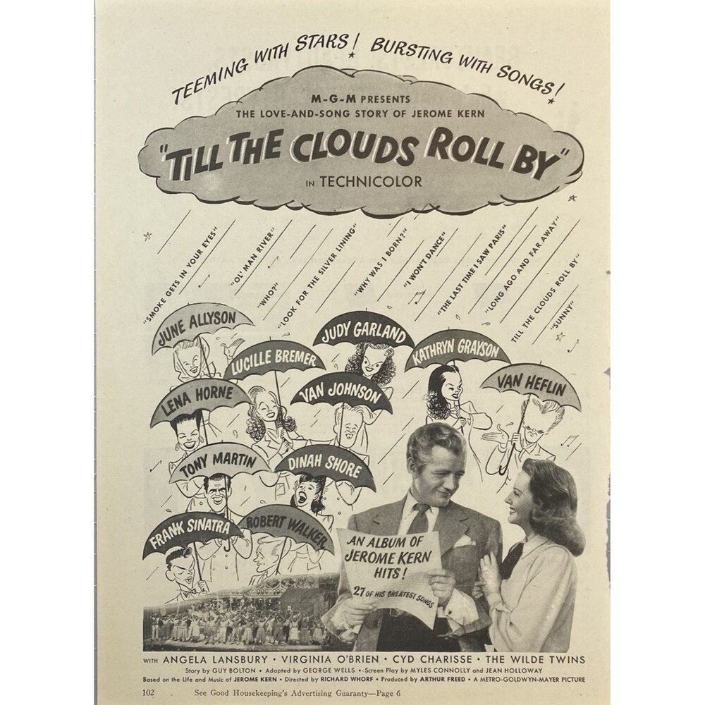 MGM Presents "Till the Clouds Roll By" Jerome Kern Hits Vintage Print Ad 1946